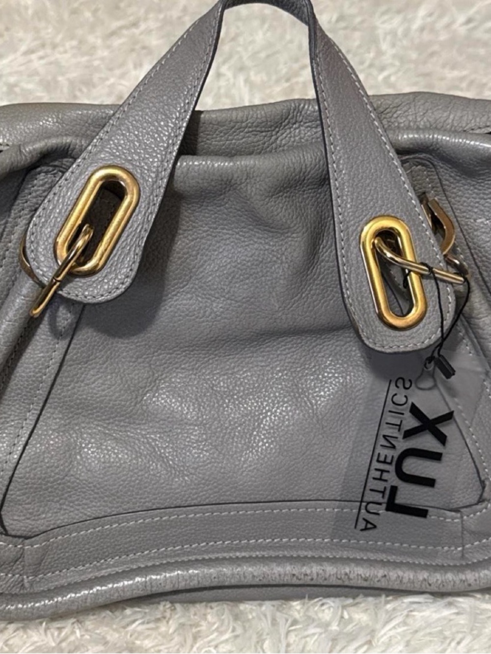 Chloe paraty 2 way Gray Leather Hobo with Gold-Tone Hardware